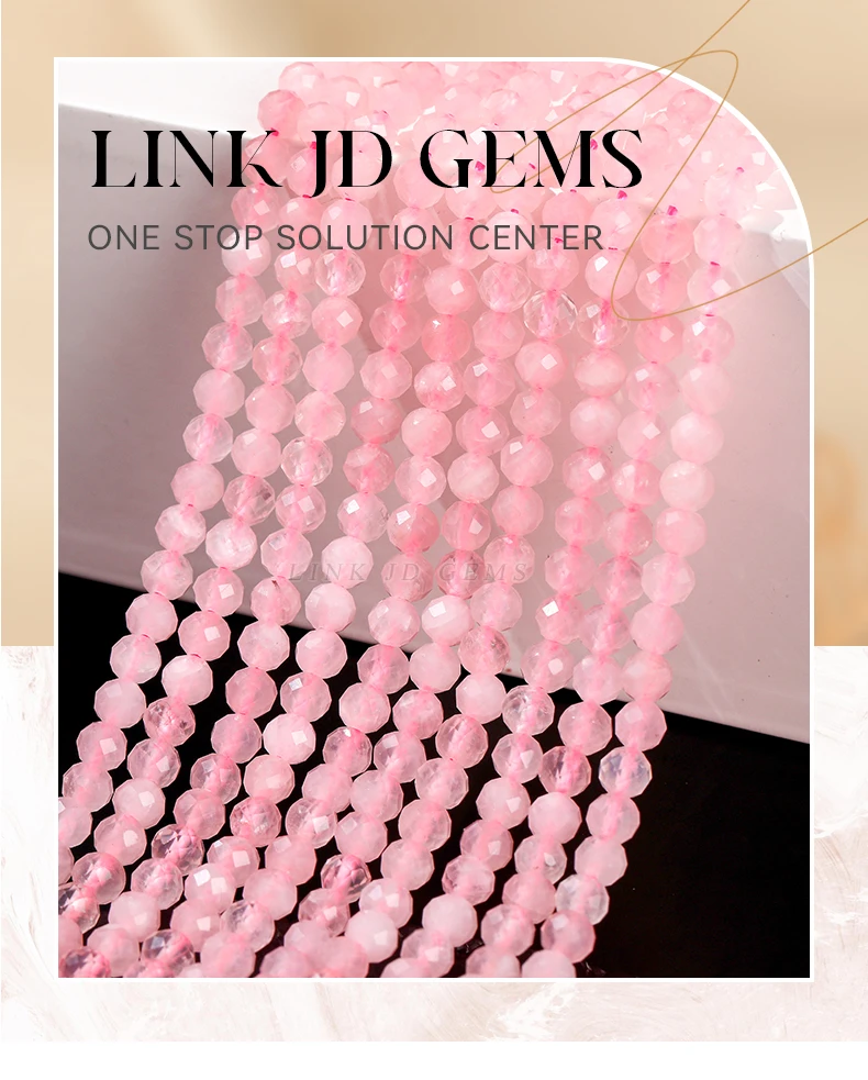 Natural Faceted Pink Quartz Beads 2 3 4mm Loose Spacer Seed Gems Small Bead for Jewelry Making Diy Necklace Bracelet Accessory
