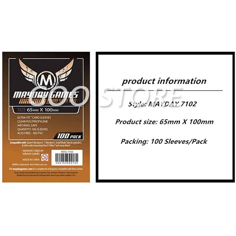 100 Sleeves Board Games MAYDAY Card Game Sleeve Protector protective clear cards sleeves 100 Sleeves Board Games MAYDAY Card Game Sleeve Protector protective clear cards sleeves