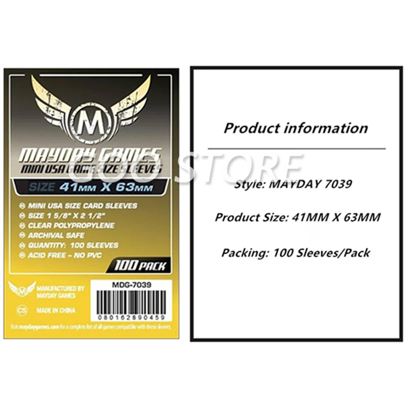 100 Sleeves Board Games MAYDAY Card Game Sleeve Protector protective clear cards sleeves 100 Sleeves Board Games MAYDAY Card Game Sleeve Protector protective clear cards sleeves