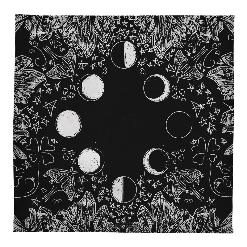 Vintage Botanical Moon Phase Tarot Tablecloth Velvet Altar Cloth Board Game Astrology Divination Witchcraft Oracle Card Pads New