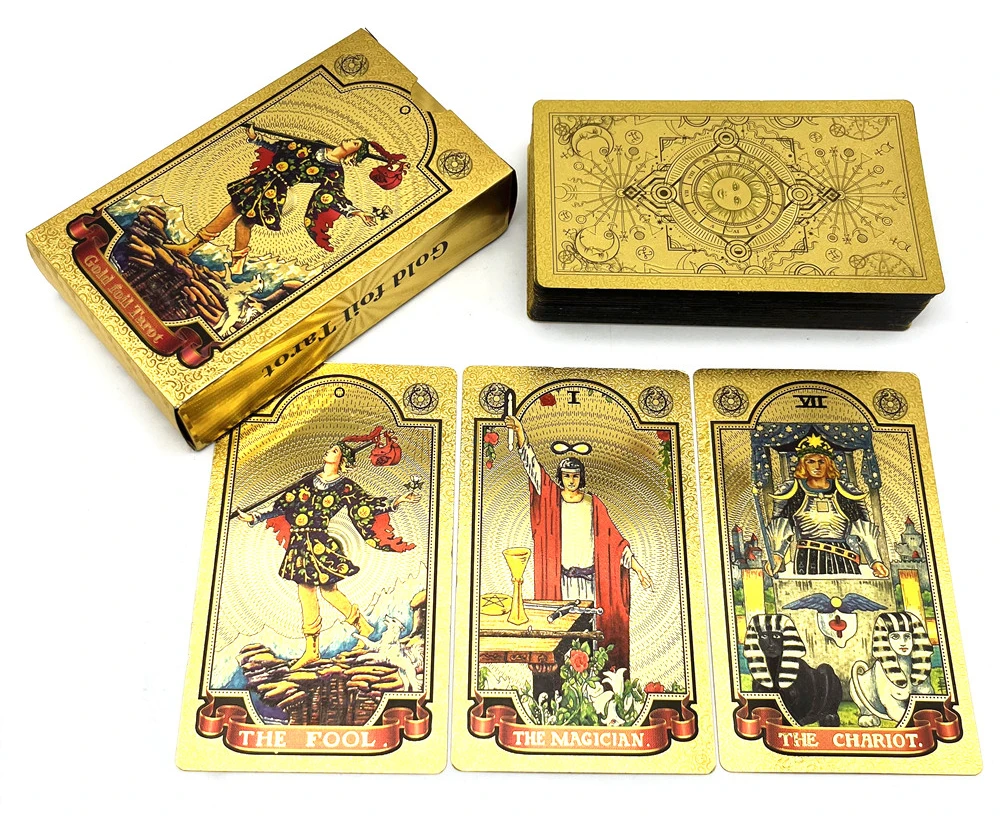 High Quality Plastic Tarot Gold Foil Russian English Divination Cards Oracle Deck Witch Board Game L751
