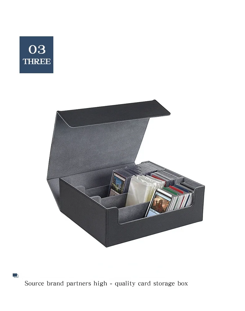 Storage Box For 1800/600/100+ Trading Cards PU Leather Commander Card Deck Case Magnetic Closure Card Holder for Magic Game Card Storage Box For 1800/600/100+ Trading Cards PU Leather Commander Card Deck Case Magnetic Closure Card Holder for Magic Game Card