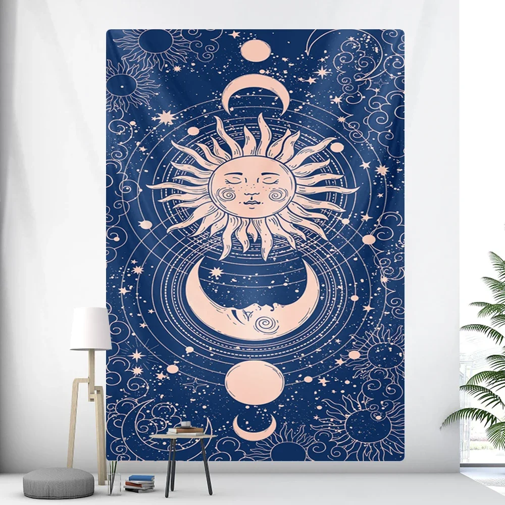 Tarot card psychedelic scene home decoration art tapestry hippie bohemian decoration divination wall hanging sheets
