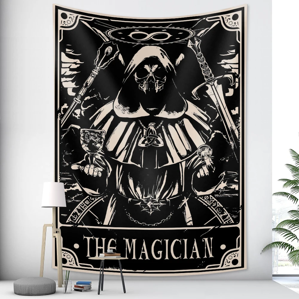 Tarot card psychedelic scene home decoration art tapestry hippie bohemian decoration divination wall hanging sheets