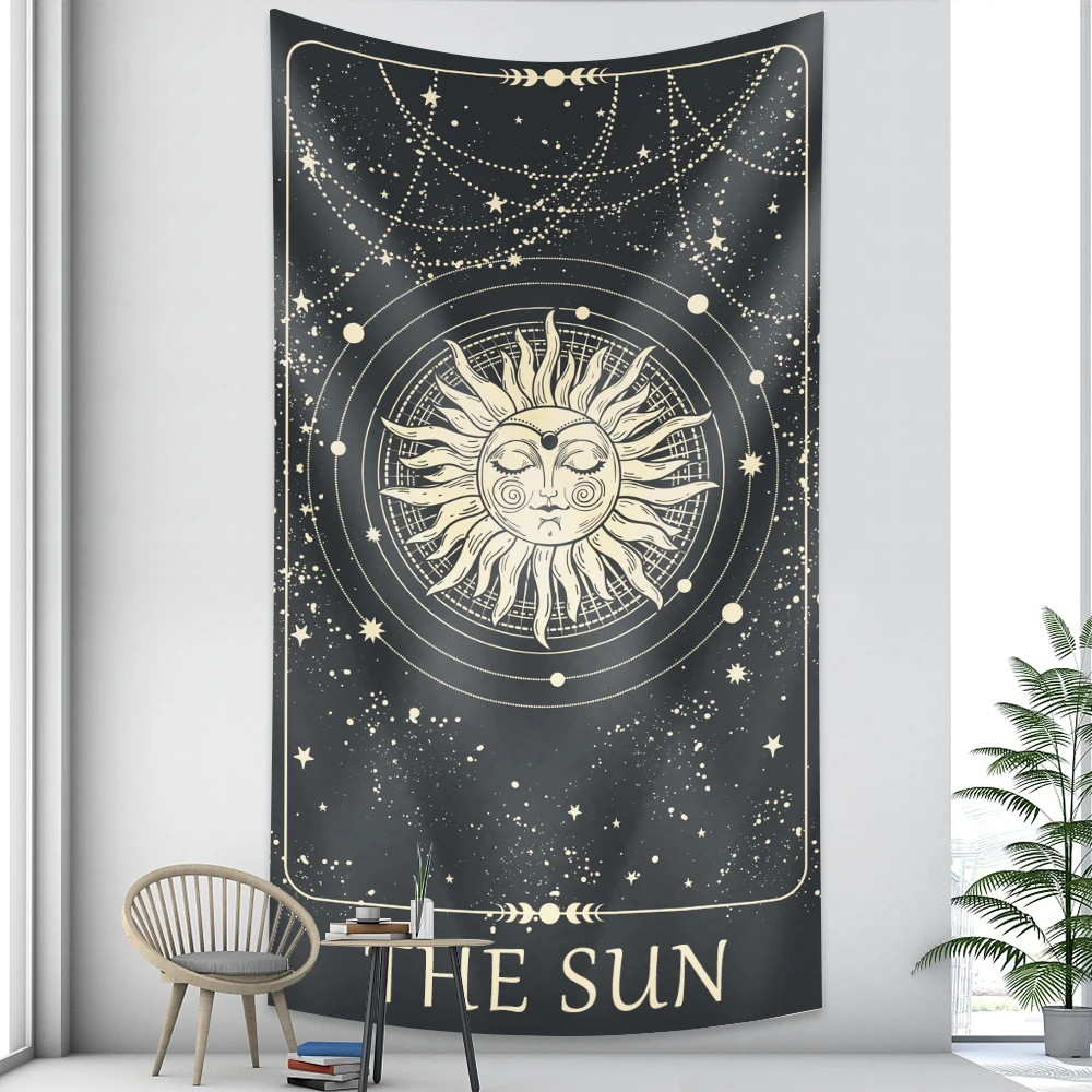 Tarot card psychedelic scene home decoration art tapestry hippie bohemian decoration divination wall hanging sheets