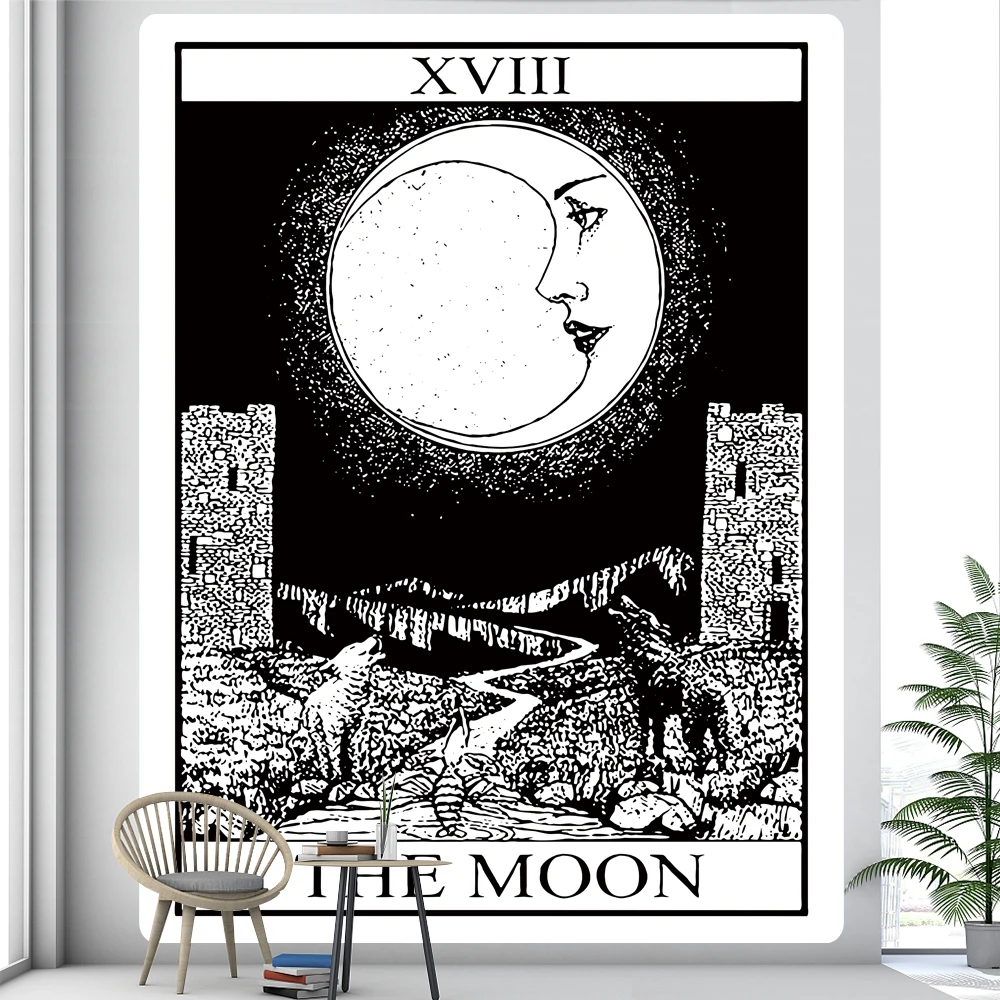 Tarot card psychedelic scene home decoration art tapestry hippie bohemian decoration divination wall hanging sheets