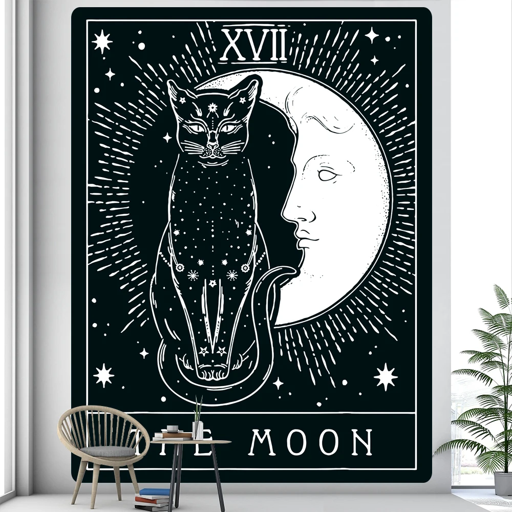 Tarot card psychedelic scene home decoration art tapestry hippie bohemian decoration divination wall hanging sheets
