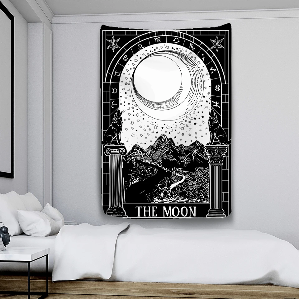 Tarot card psychedelic scene home decoration art tapestry hippie bohemian decoration divination wall hanging sheets