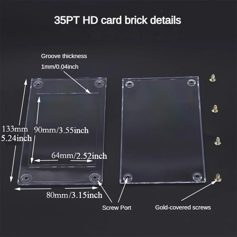 Card Holder Screw Trading Card Protector 35 PT Baseball Card Protectors for Football Sports Game Cards Storage Display