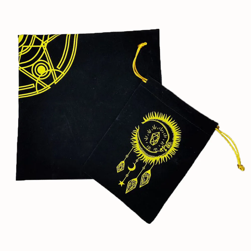 Deluxe Feather Black Gold Sun Gift Box Set Gold Foil Tarot 12 * 7cm Stamping PVC Waterproof Wear Resistant Board Game Card