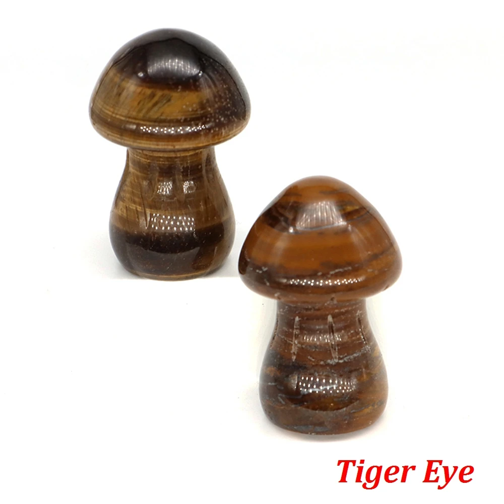 Natural Crystal Mushroom Gemstone Quartz Jungle Fungus Miniature Healing Reiki  Mineral DIY Crafts Gift Aquarium Home Decoration