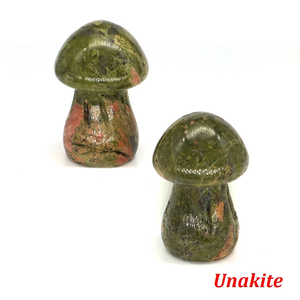 Natural Crystal Mushroom Gemstone Quartz Jungle Fungus Miniature Healing Reiki  Mineral DIY Crafts Gift Aquarium Home Decoration