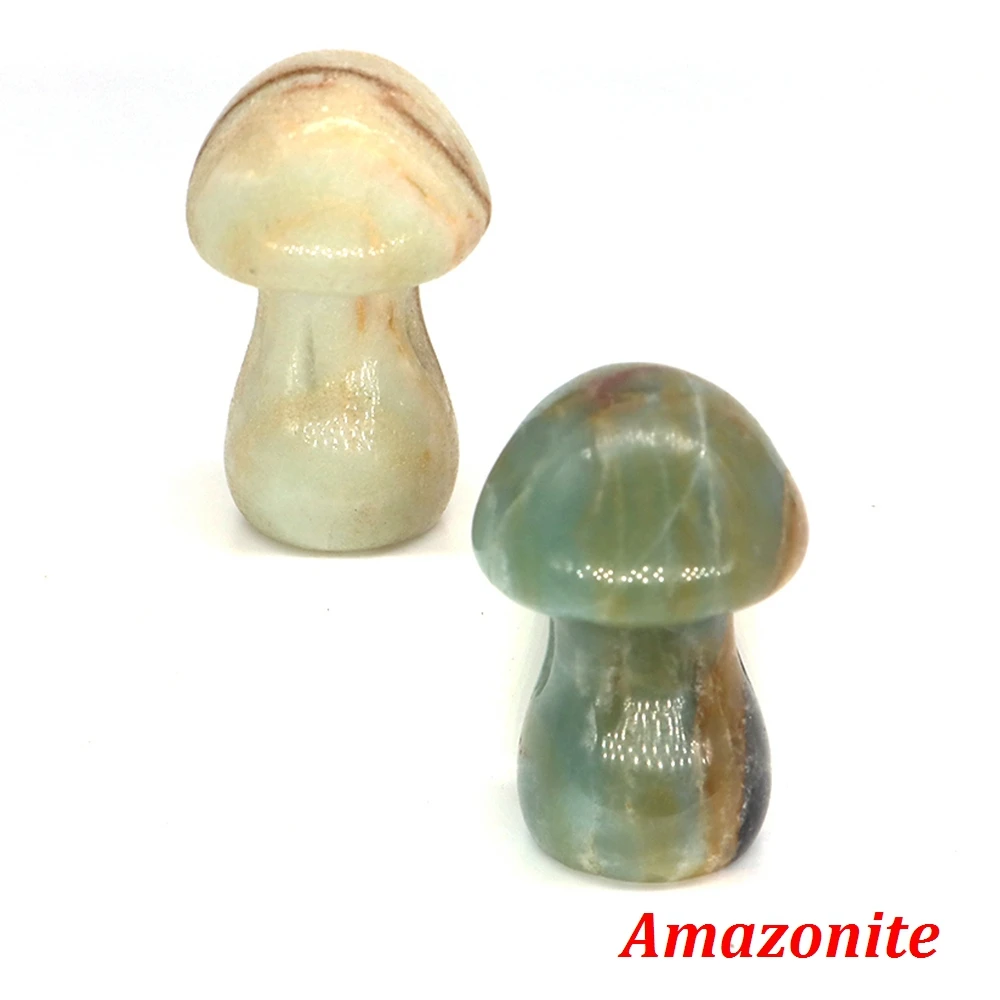 Natural Crystal Mushroom Gemstone Quartz Jungle Fungus Miniature Healing Reiki  Mineral DIY Crafts Gift Aquarium Home Decoration