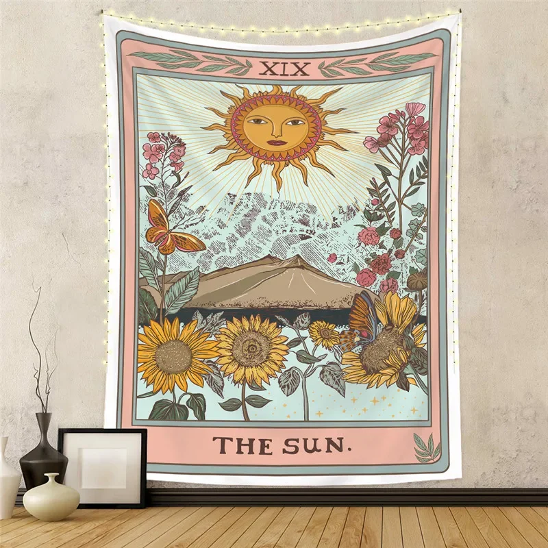 The Sun Moon Tarot Card Tapestry Modern Room Decorative Wall Hanging Cloth Bohemian Wall Tapestry Home Decor Background Cloth The Sun Moon Tarot Card Tapestry Modern Room Decorative Wall Hanging Cloth Bohemian Wall Tapestry Home Decor Background Cloth