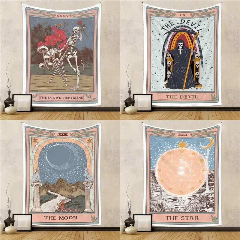 The Sun Moon Tarot Card Tapestry Modern Room Decorative Wall Hanging Cloth Bohemian Wall Tapestry Home Decor Background Cloth The Sun Moon Tarot Card Tapestry Modern Room Decorative Wall Hanging Cloth Bohemian Wall Tapestry Home Decor Background Cloth