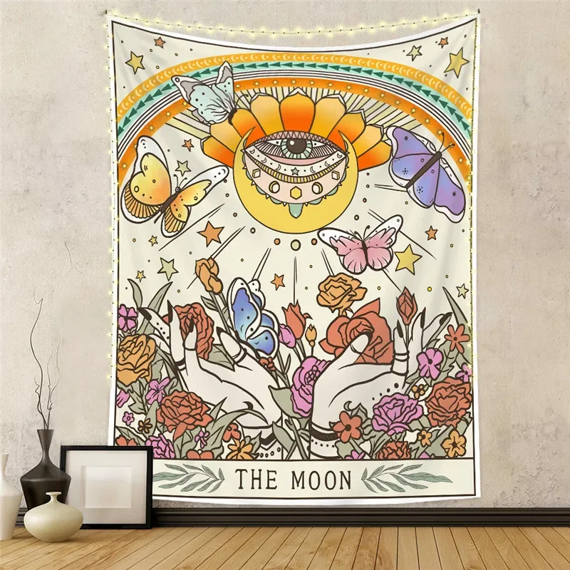 The Sun Moon Tarot Card Tapestry Modern Room Decorative Wall Hanging Cloth Bohemian Wall Tapestry Home Decor Background Cloth The Sun Moon Tarot Card Tapestry Modern Room Decorative Wall Hanging Cloth Bohemian Wall Tapestry Home Decor Background Cloth