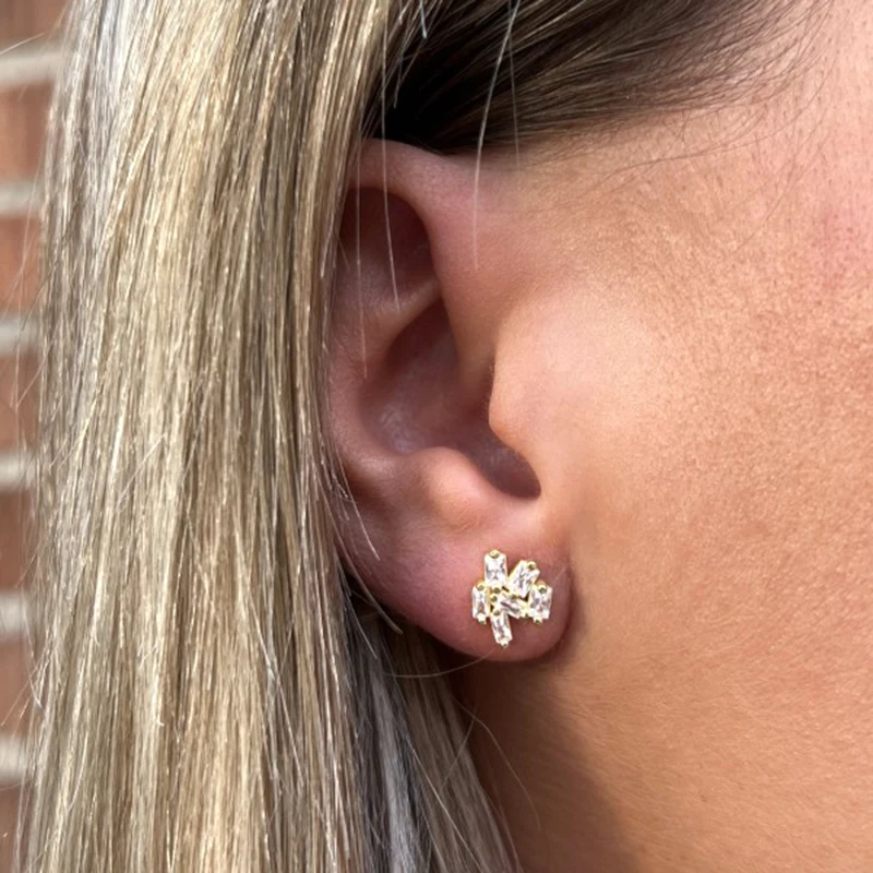 YUXINTOME 925 Sterling Silver Ear Needle Exquisite Color Crystal Zircon Luxury Stud Earrings Earrings for women Fashion Jewelry