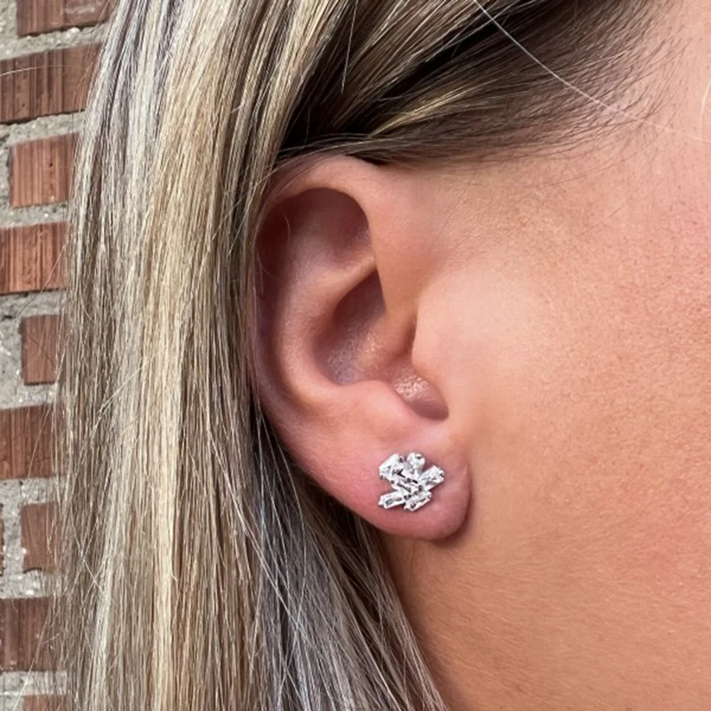 YUXINTOME 925 Sterling Silver Ear Needle Exquisite Color Crystal Zircon Luxury Stud Earrings Earrings for women Fashion Jewelry