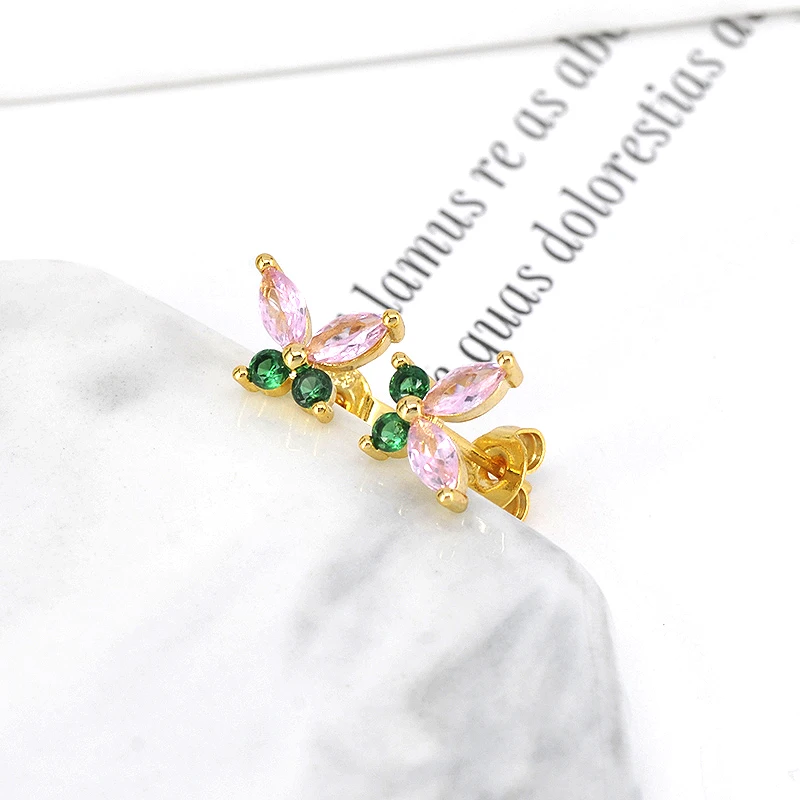 YUXINTOME 925 Sterling Silver Ear Needle Exquisite Color Crystal Zircon Luxury Stud Earrings Earrings for women Fashion Jewelry