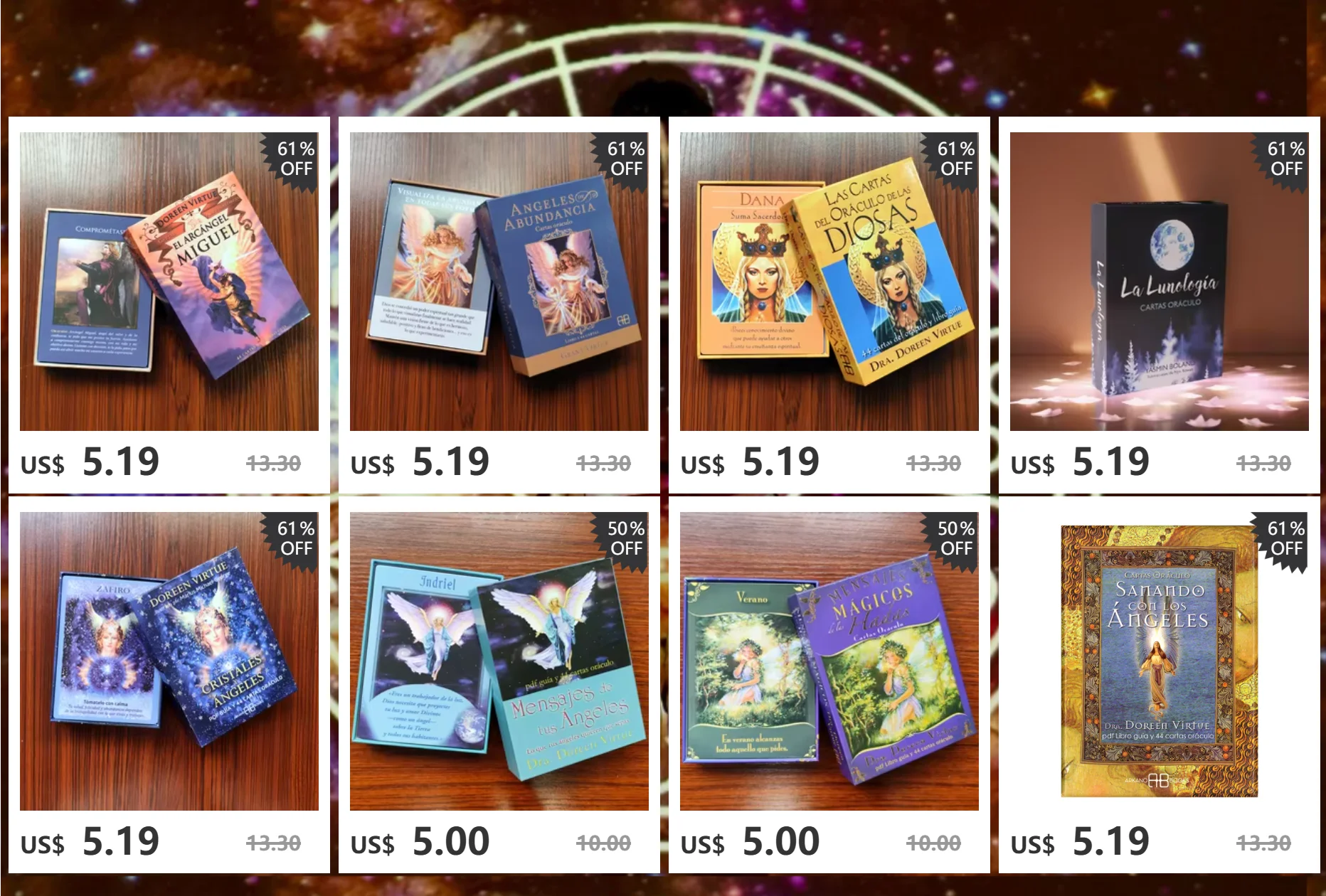 Spanish Edition  Las cartas del Oráculo de las diosas: 44 cartas del oráculo y libro PDF guía  by Doreen Virtue