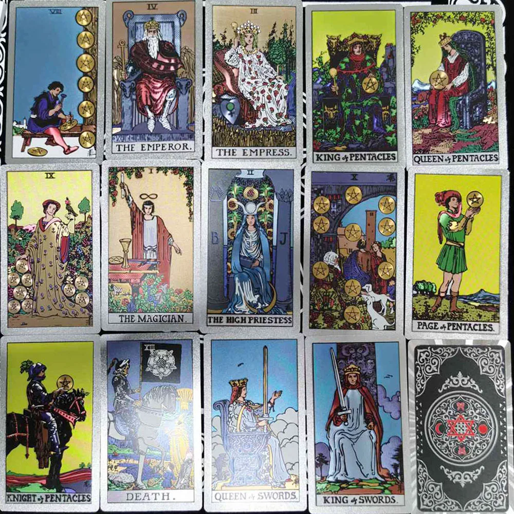Plastic tarot card rider gold foil exquisite chess and card game divination card collection waterproof wear-resistant game cards