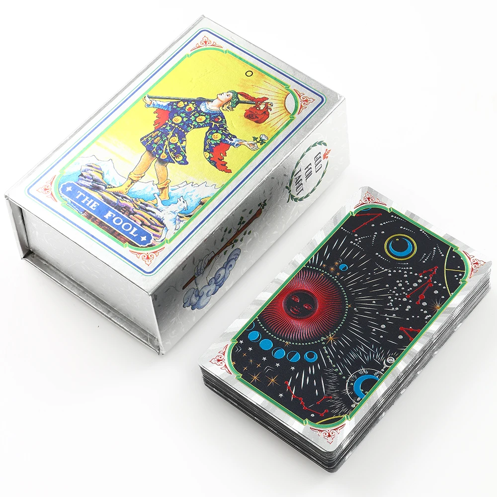 Plastic tarot card rider gold foil exquisite chess and card game divination card collection waterproof wear-resistant game cards