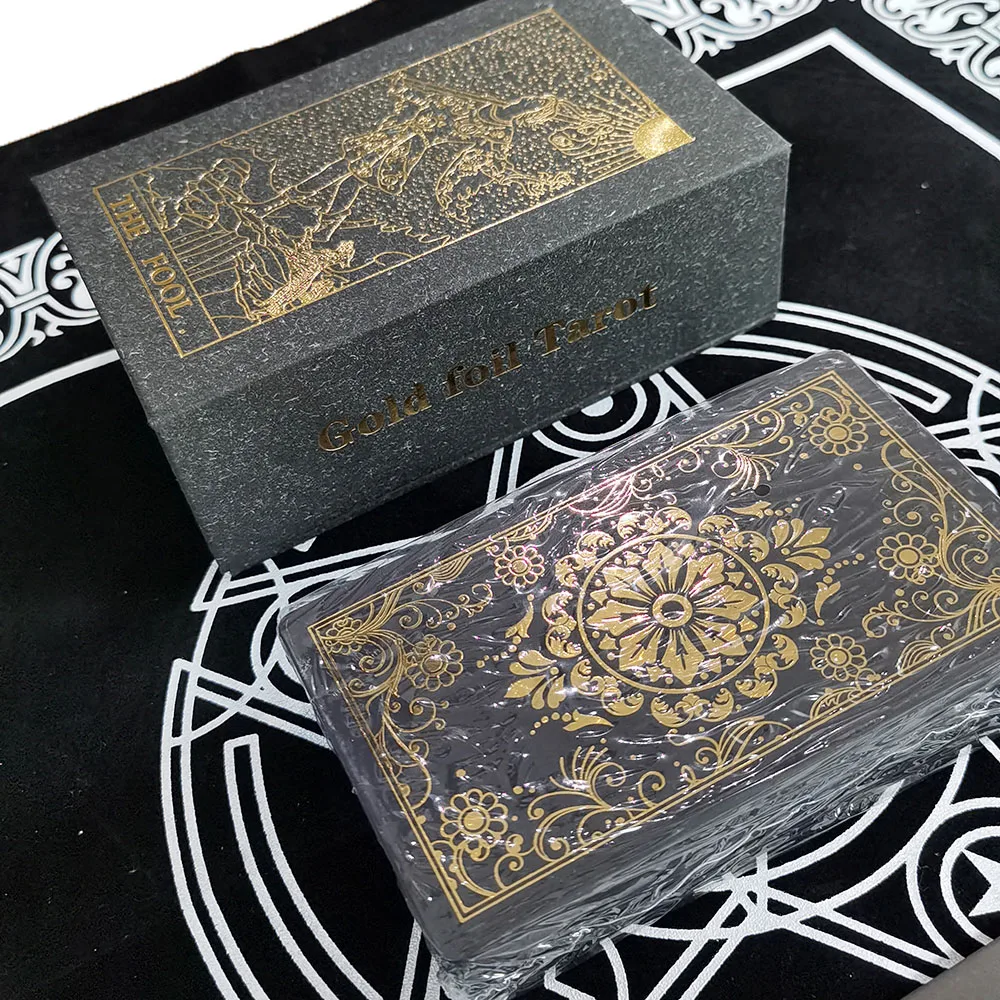Plastic tarot card rider gold foil exquisite chess and card game divination card collection waterproof wear-resistant game cards