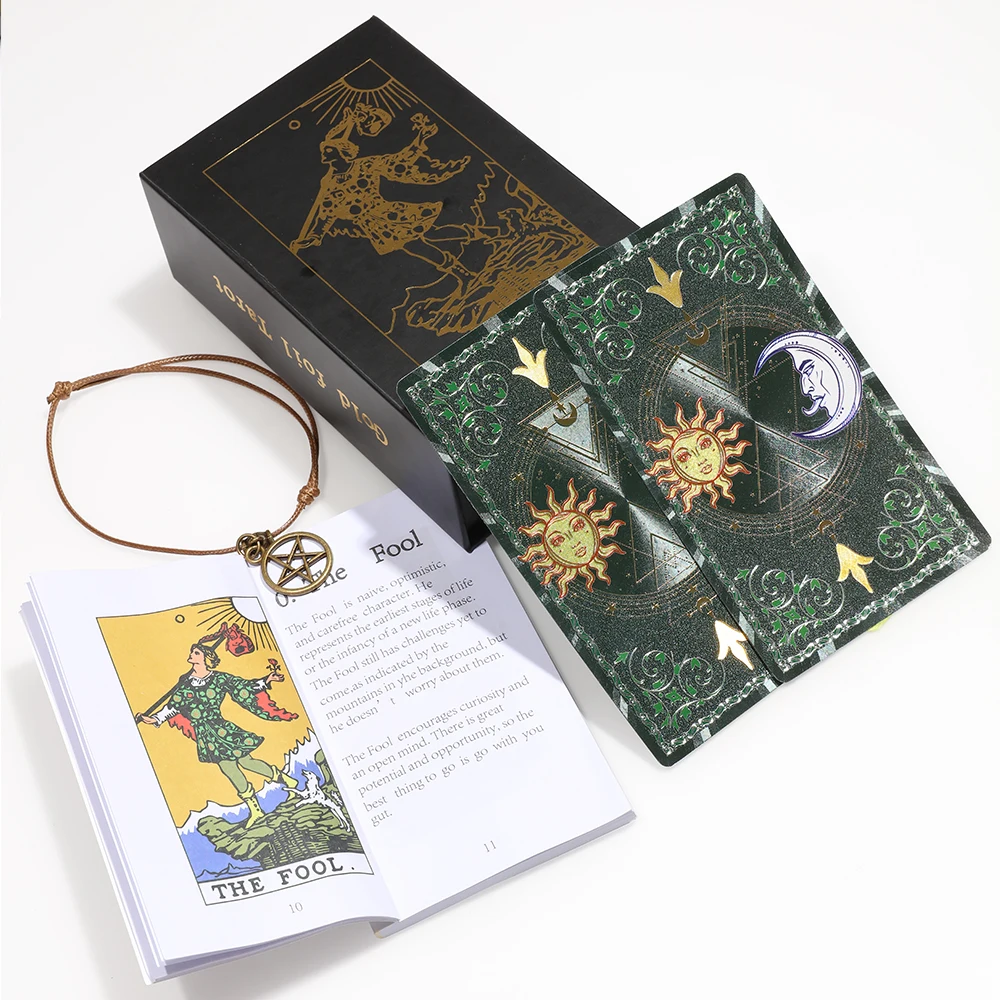 Plastic tarot card rider gold foil exquisite chess and card game divination card collection waterproof wear-resistant game cards