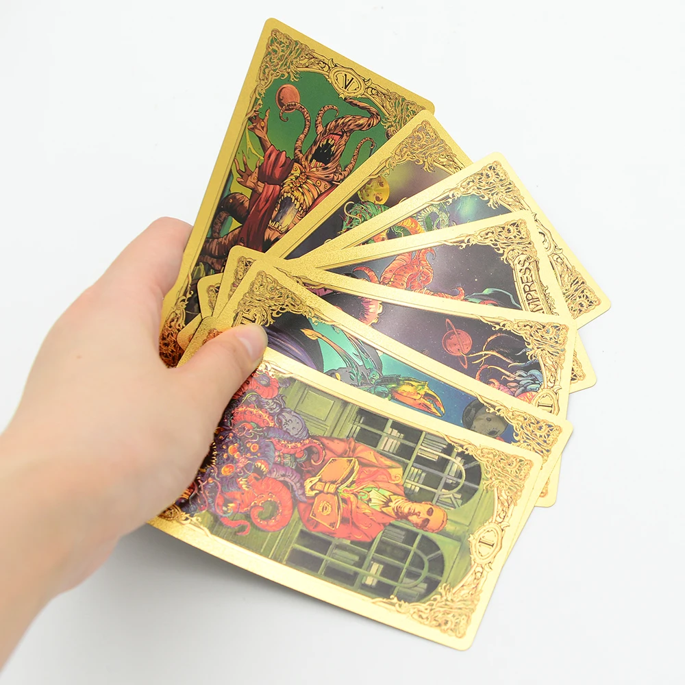 Plastic tarot card rider gold foil exquisite chess and card game divination card collection waterproof wear-resistant game cards