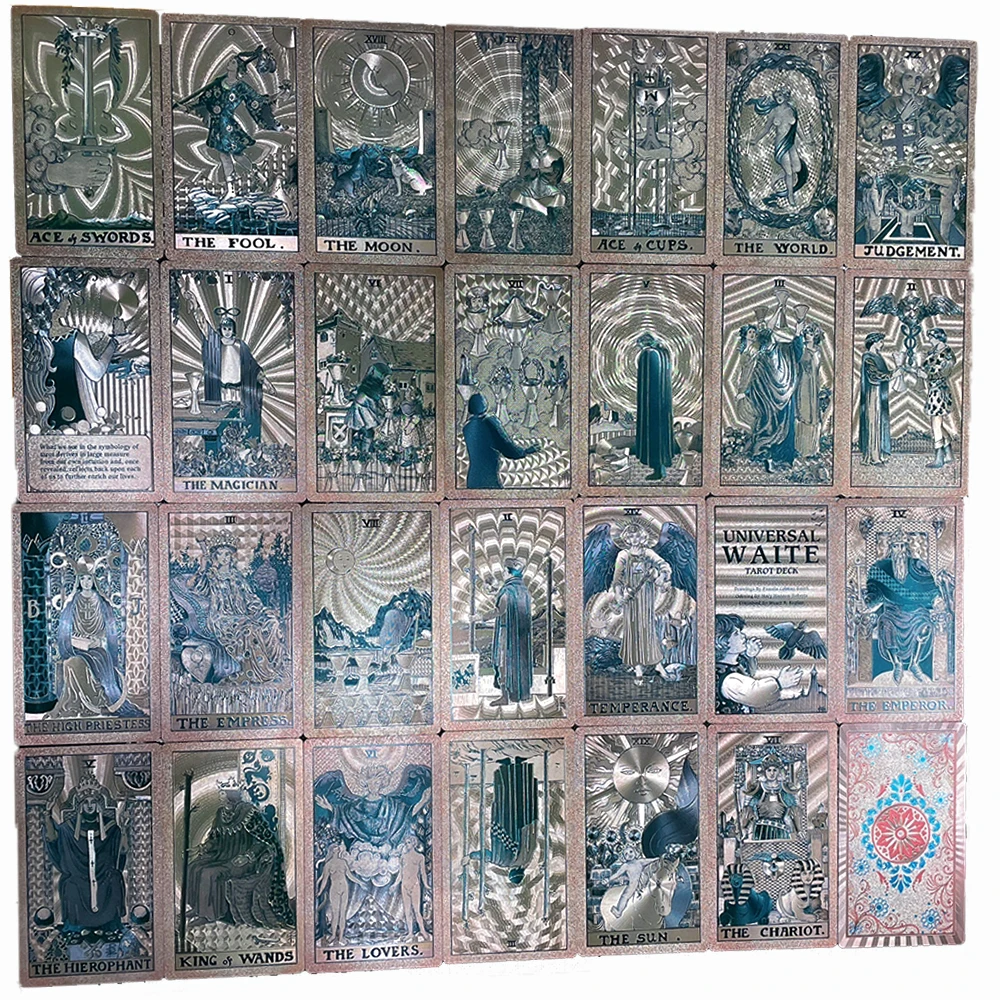 Plastic tarot card rider gold foil exquisite chess and card game divination card collection waterproof wear-resistant game cards