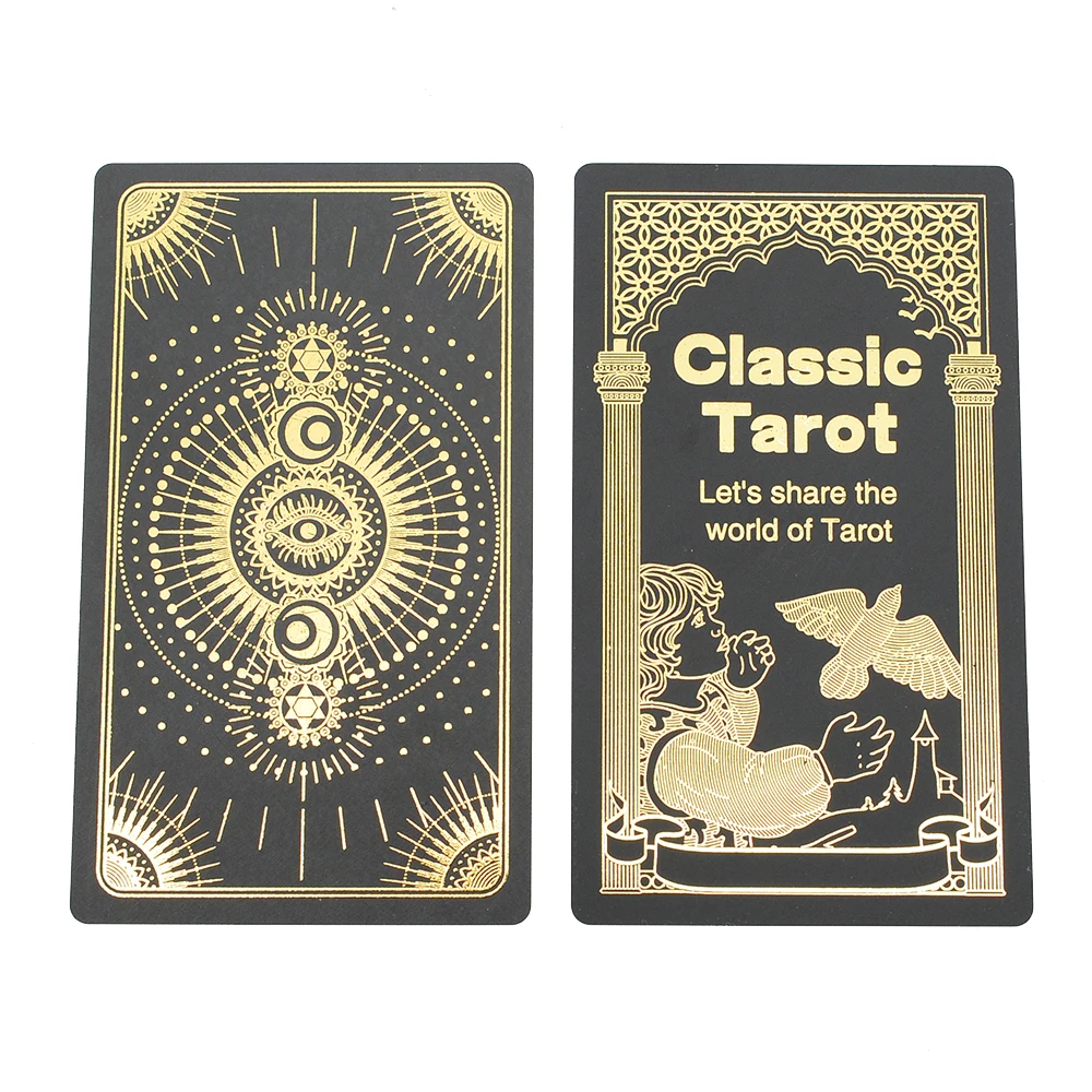 Plastic tarot card rider gold foil exquisite chess and card game divination card collection waterproof wear-resistant game cards