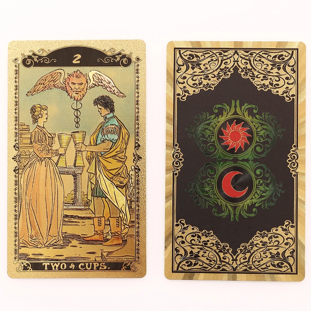 Plastic tarot card rider gold foil exquisite chess and card game divination card collection waterproof wear-resistant game cards