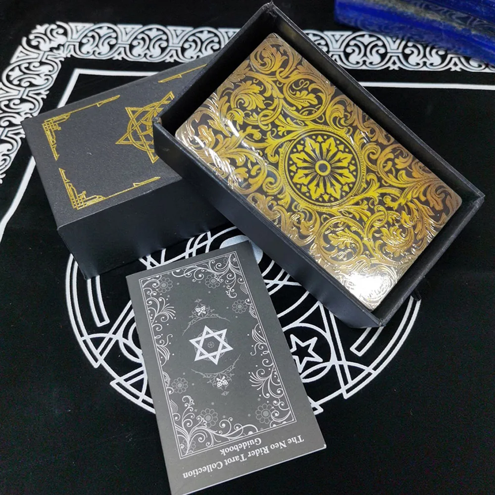 Plastic tarot card rider gold foil exquisite chess and card game divination card collection waterproof wear-resistant game cards