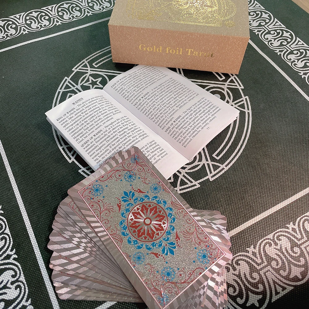 Plastic tarot card rider gold foil exquisite chess and card game divination card collection waterproof wear-resistant game cards