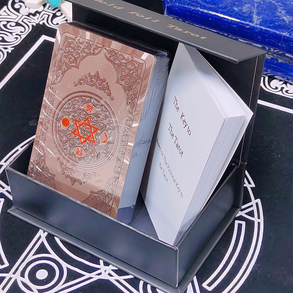 Plastic tarot card rider gold foil exquisite chess and card game divination card collection waterproof wear-resistant game cards