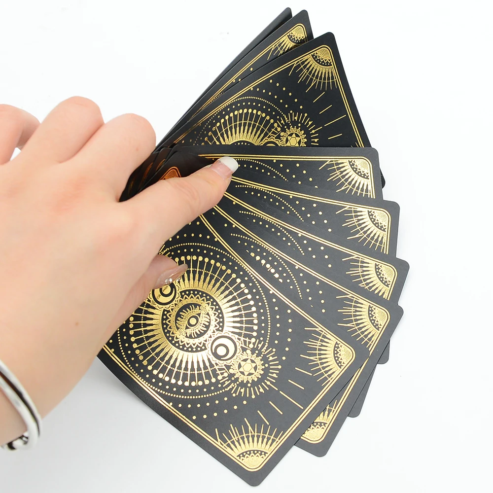 Plastic tarot card rider gold foil exquisite chess and card game divination card collection waterproof wear-resistant game cards