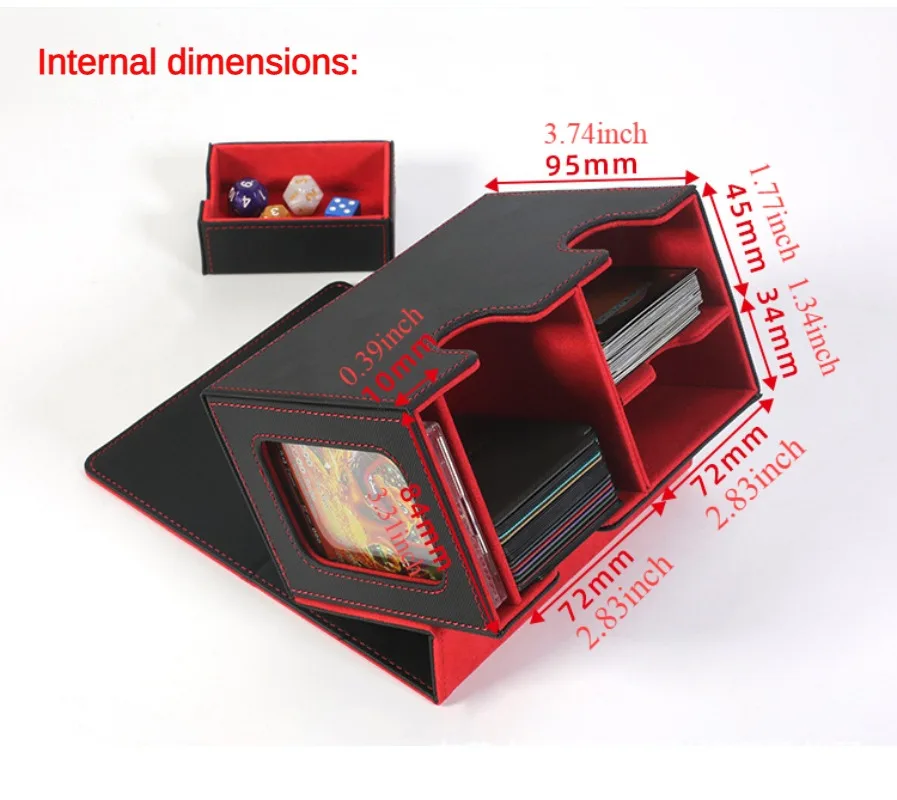 Card Deck Case for Trading Cards 160+ Leather Magnetic Closure Storage Box Magic Card Protectors Fit for YuGiOh MTG Sport Cards