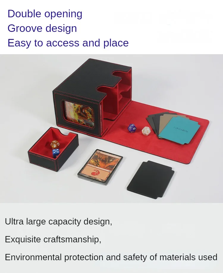 Card Deck Case for Trading Cards 160+ Leather Magnetic Closure Storage Box Magic Card Protectors Fit for YuGiOh MTG Sport Cards
