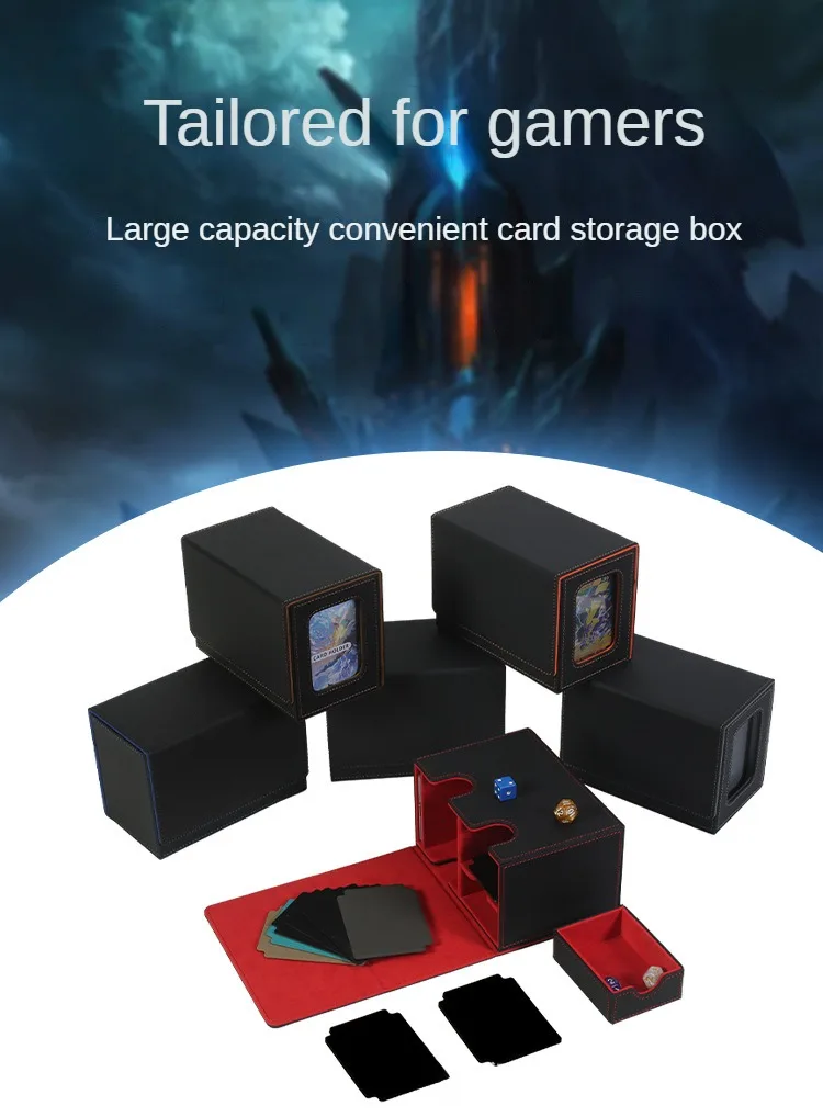 Card Deck Case for Trading Cards 160+ Leather Magnetic Closure Storage Box Magic Card Protectors Fit for YuGiOh MTG Sport Cards Card Deck Case for Trading Cards 160+ Leather Magnetic Closure Storage Box Magic Card Protectors Fit for YuGiOh MTG Sport Cards