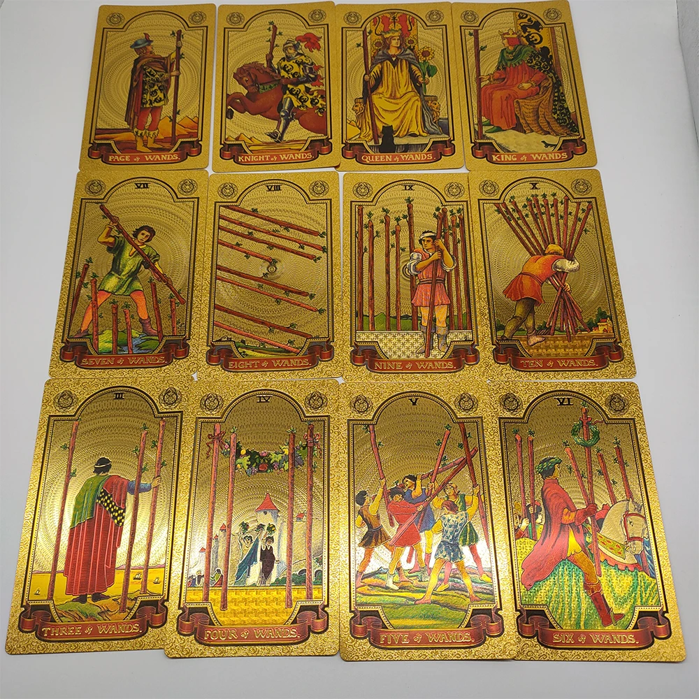 New Plastic Rider Waite Tarot Hot Stamping Gold Foil Tarot Exquisite Board Game Divination Cards For Collection