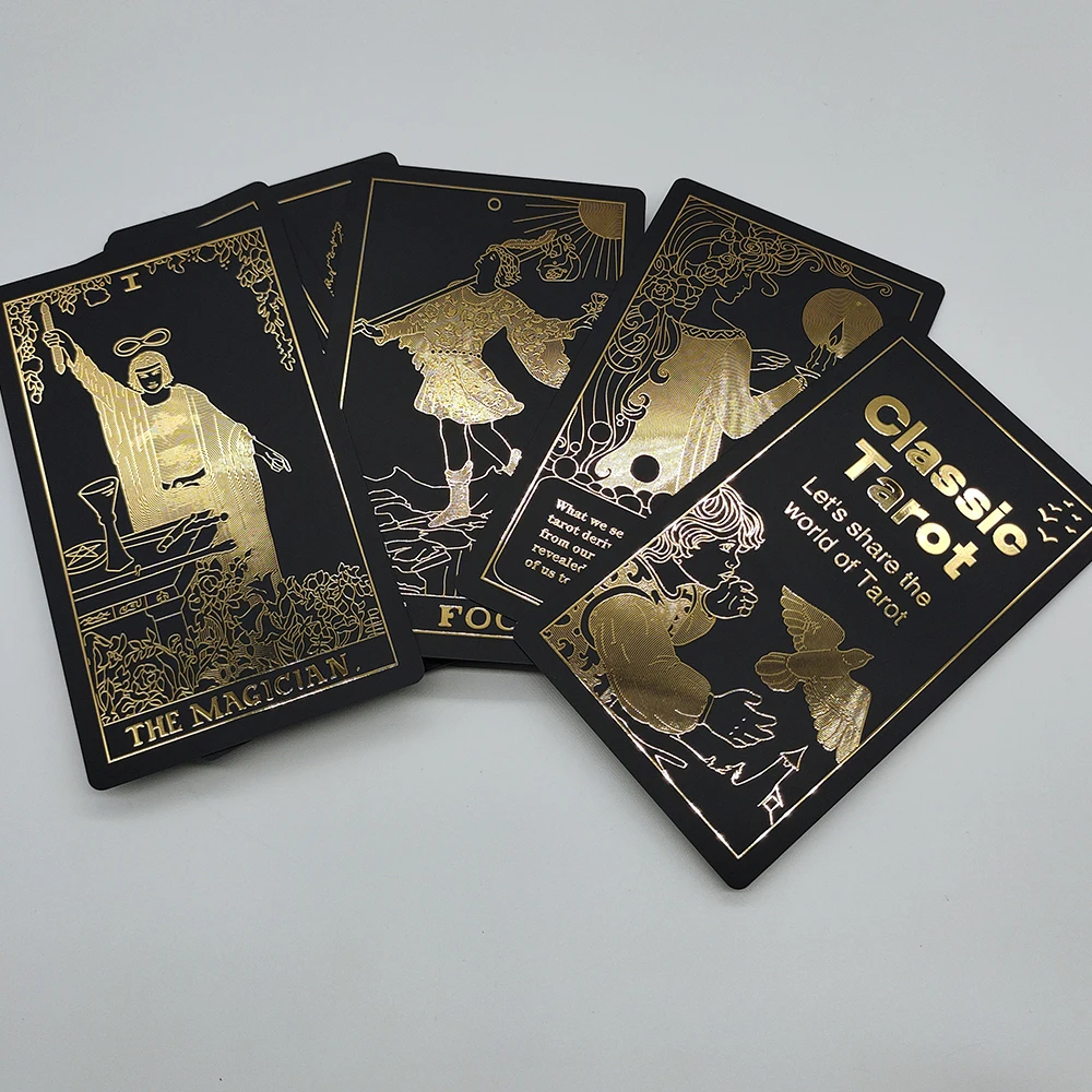 New Plastic Rider Waite Tarot Hot Stamping Gold Foil Tarot Exquisite Board Game Divination Cards For Collection New Plastic Rider Waite Tarot Hot Stamping Gold Foil Tarot Exquisite Board Game Divination Cards For Collection