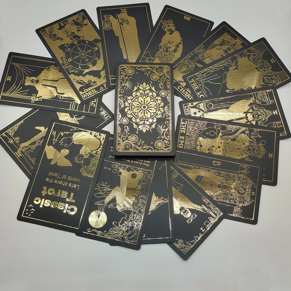 New Plastic Rider Waite Tarot Hot Stamping Gold Foil Tarot Exquisite Board Game Divination Cards For Collection New Plastic Rider Waite Tarot Hot Stamping Gold Foil Tarot Exquisite Board Game Divination Cards For Collection