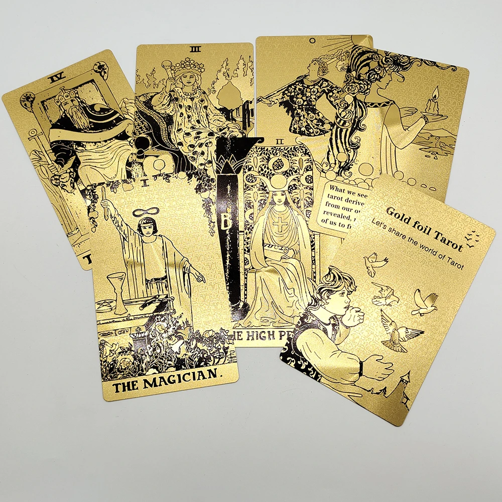 New Plastic Rider Waite Tarot Hot Stamping Gold Foil Tarot Exquisite Board Game Divination Cards For Collection