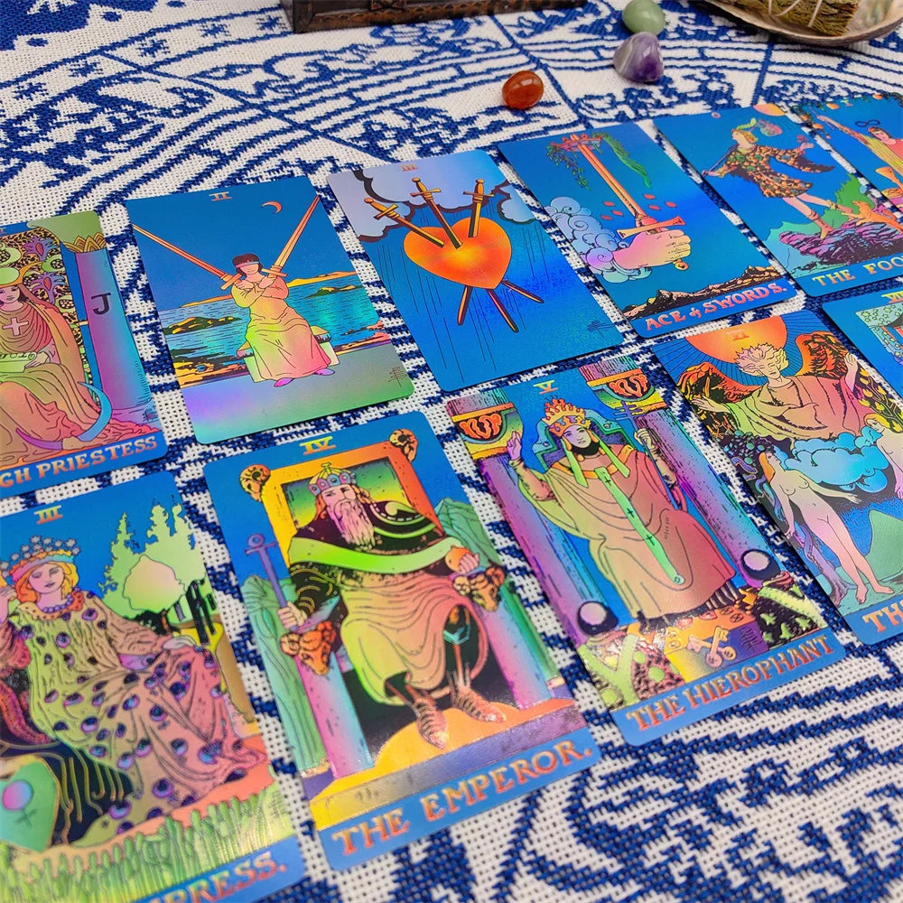 New Plastic Rider Waite Tarot Hot Stamping Gold Foil Tarot Exquisite Board Game Divination Cards For Collection