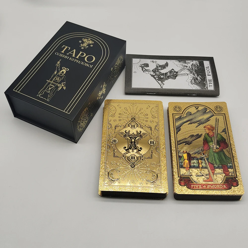 New Plastic Rider Waite Tarot Hot Stamping Gold Foil Tarot Exquisite Board Game Divination Cards For Collection