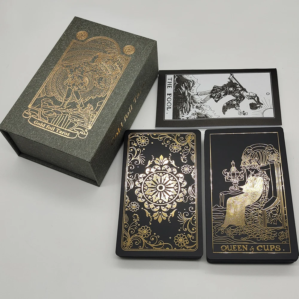 New Plastic Rider Waite Tarot Hot Stamping Gold Foil Tarot Exquisite Board Game Divination Cards For Collection New Plastic Rider Waite Tarot Hot Stamping Gold Foil Tarot Exquisite Board Game Divination Cards For Collection