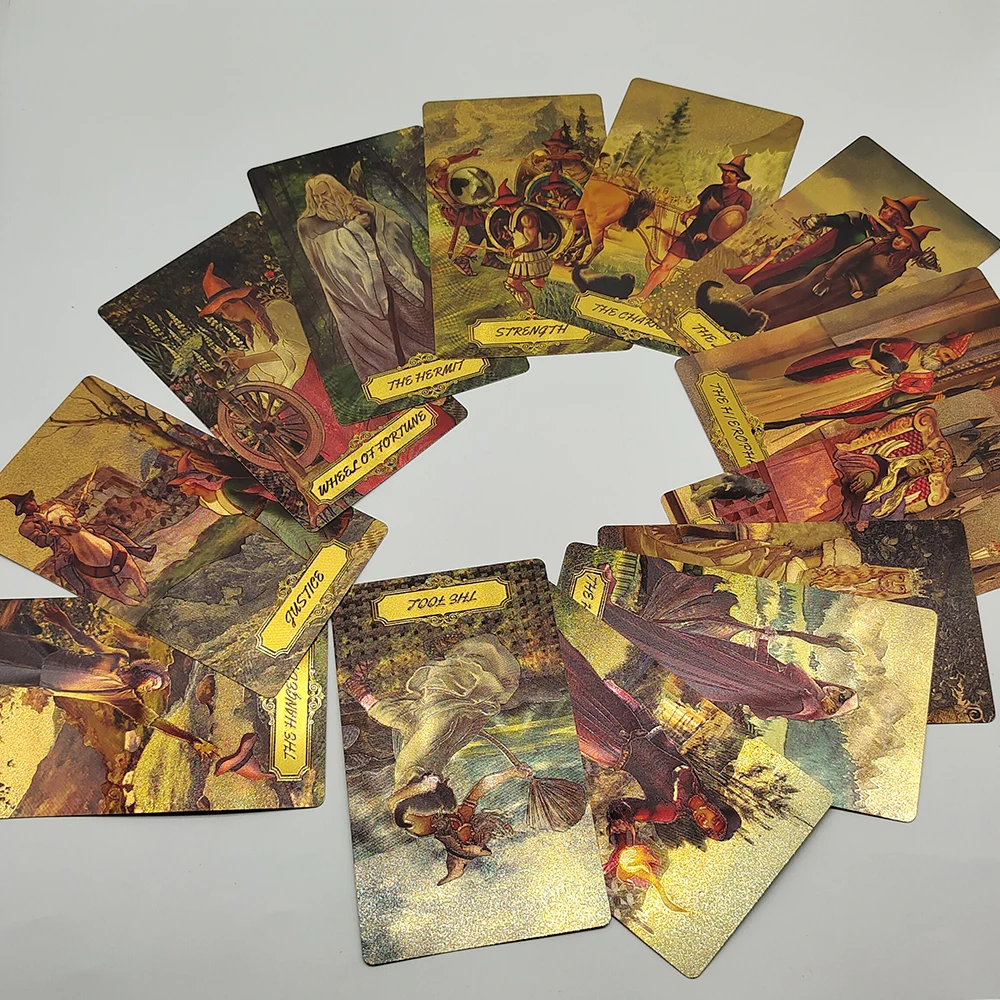 New Plastic Rider Waite Tarot Hot Stamping Gold Foil Tarot Exquisite Board Game Divination Cards For Collection