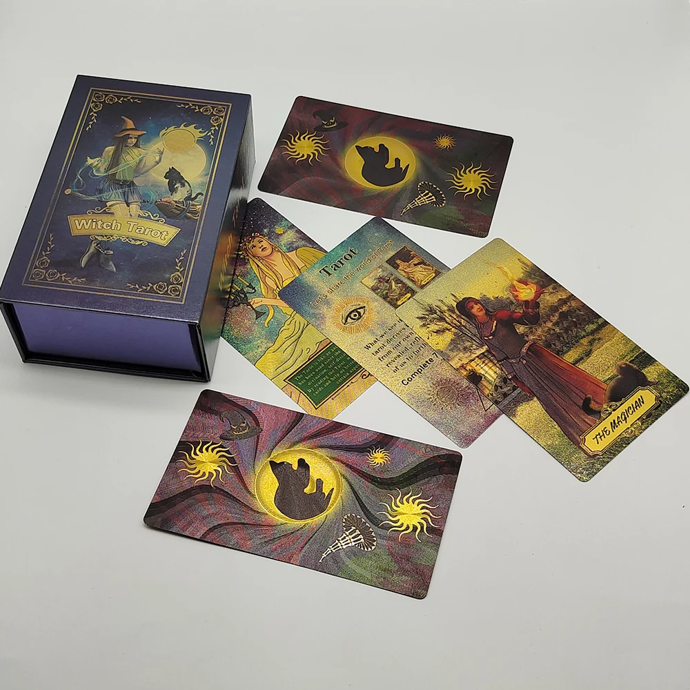 New Plastic Rider Waite Tarot Hot Stamping Gold Foil Tarot Exquisite Board Game Divination Cards For Collection