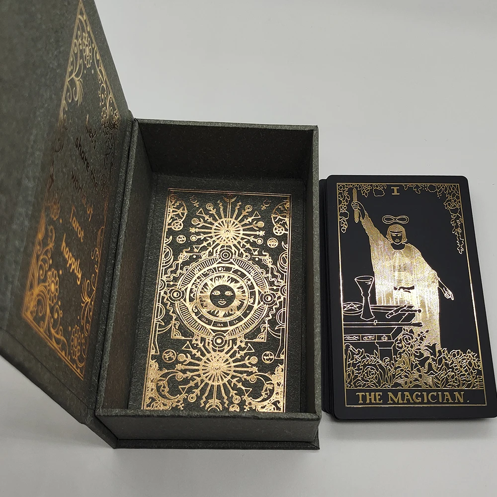 New Plastic Rider Waite Tarot Hot Stamping Gold Foil Tarot Exquisite Board Game Divination Cards For Collection New Plastic Rider Waite Tarot Hot Stamping Gold Foil Tarot Exquisite Board Game Divination Cards For Collection