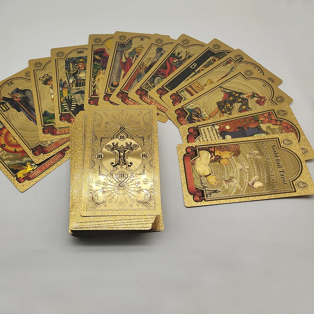 New Plastic Rider Waite Tarot Hot Stamping Gold Foil Tarot Exquisite Board Game Divination Cards For Collection